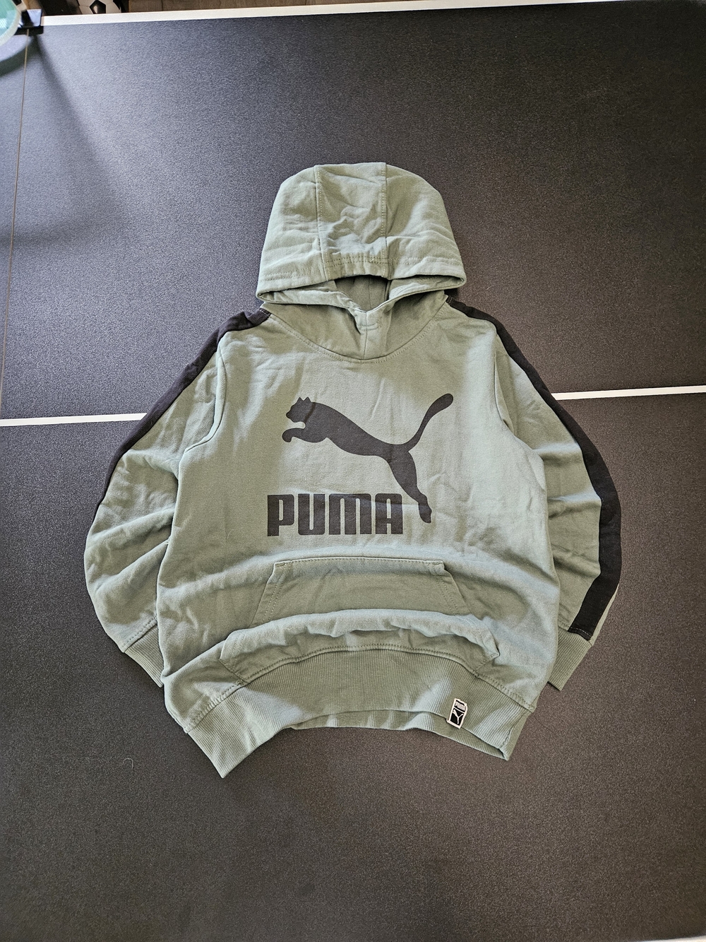 PUMA Men's Sage Green Logo Hoodie